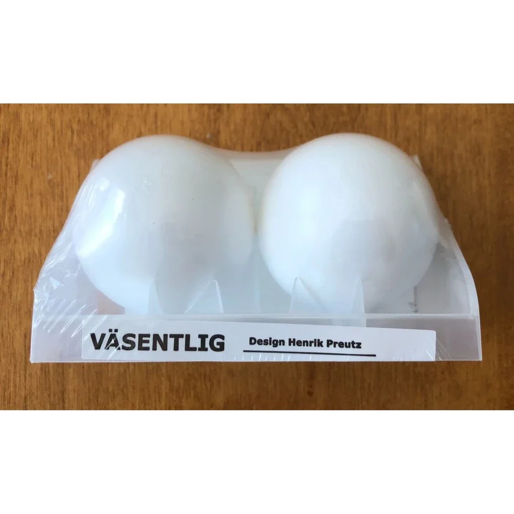 IKEA Vasentlig Curtain Rod End Caps Pair Round White Set of 2 002.171.94 NEW